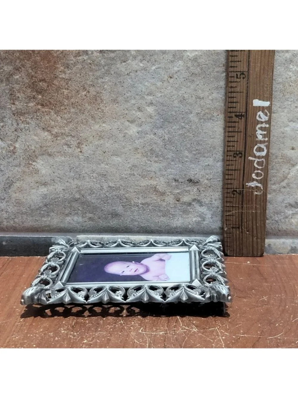 Metal Pewter Fleur De Lis Ornate Scrolls Picture Photo Frame